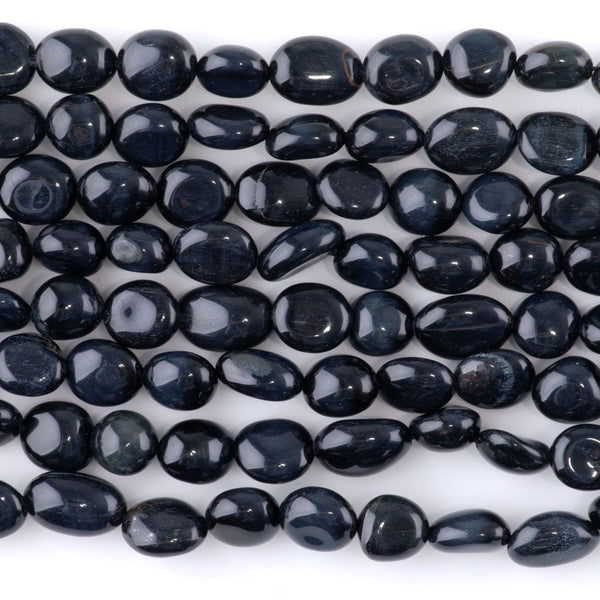 Blue Tiger Eye 7x9-8x10mm Pebble A Grade - 15-16-Inch