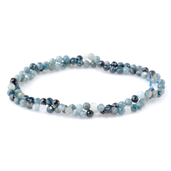 Blue Tourmaline 4mm Microfaceted Round A Grade - 15-16 Inch