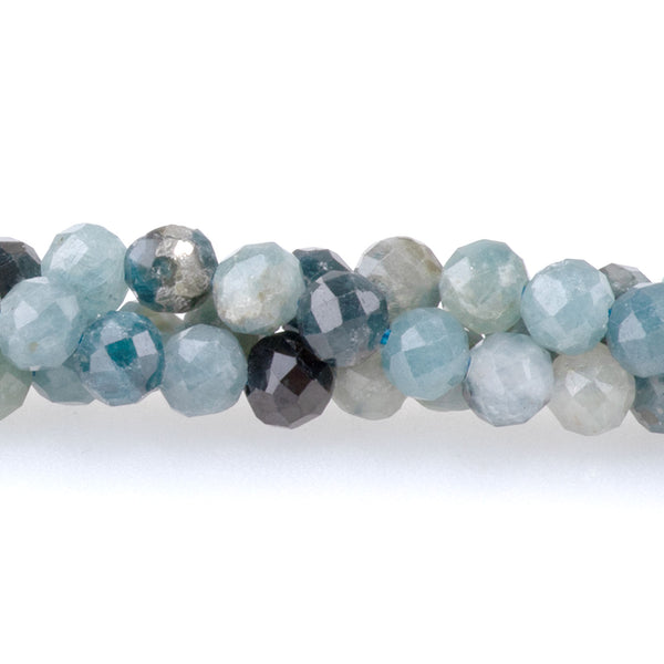 Blue Tourmaline 4mm Microfaceted Round A Grade - 15-16 Inch