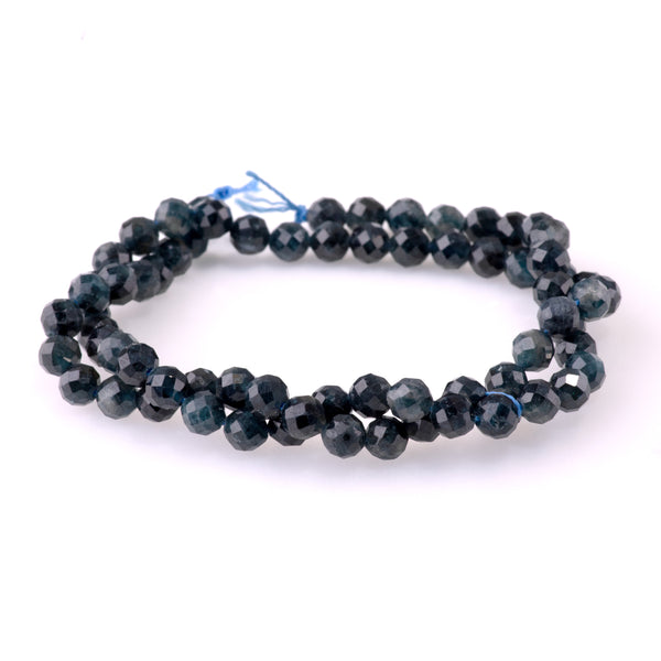 Blue Tourmaline 6mm Faceted Round - 15-16 Inch