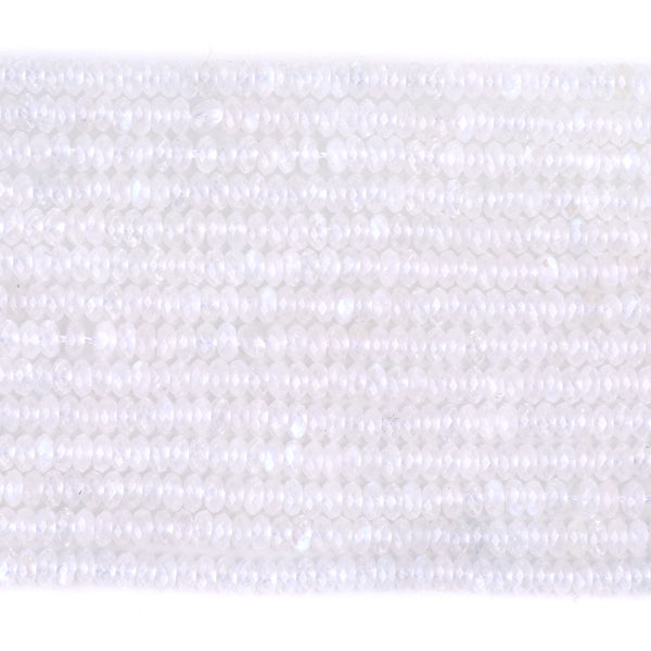 Blue Moonstone 2x4mm Thin Faceted Rondelle A Grade - 15-16 Inch