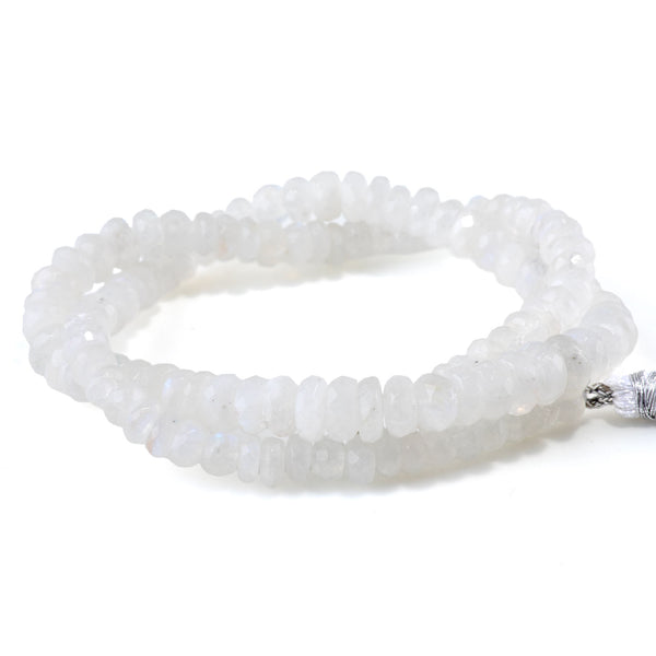 Blue Moonstone 3-8mm Graduated Faceted Rondelle - 18 Inch