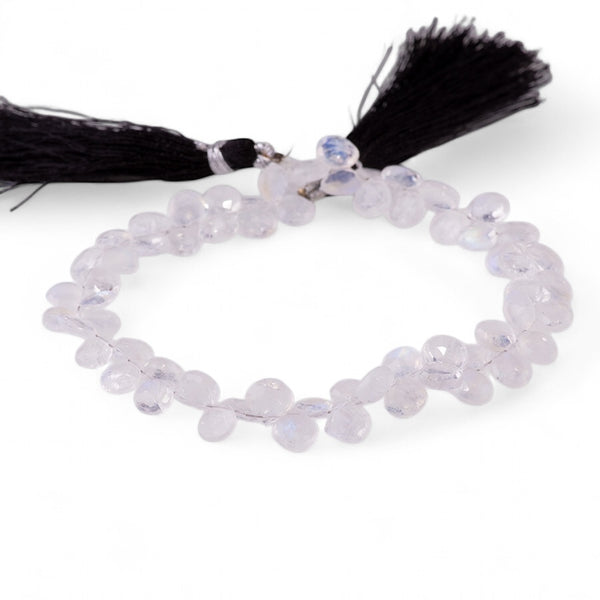Blue Moonstone 6-8mm Faceted Heart - 8 Inch