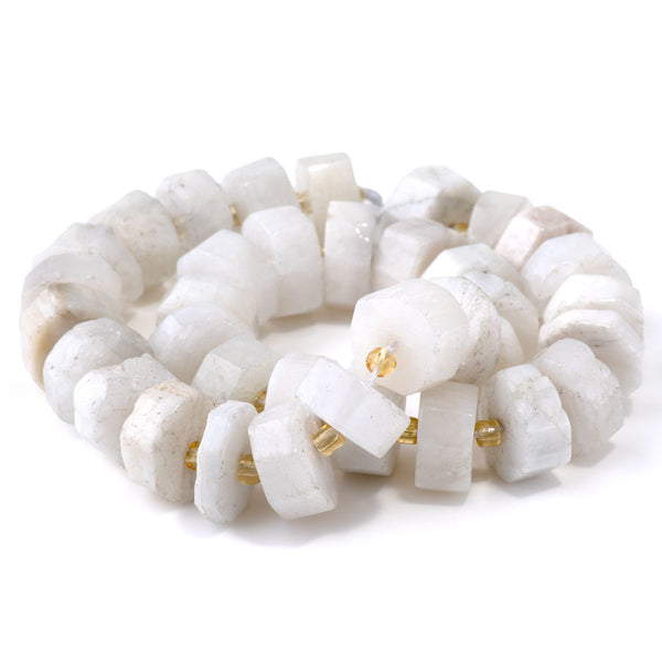 Blue Moonstone 8x14-16mm Faceted Wheel - 15-16 Inch