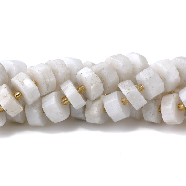 Blue Moonstone 8x14-16mm Faceted Wheel - 15-16 Inch