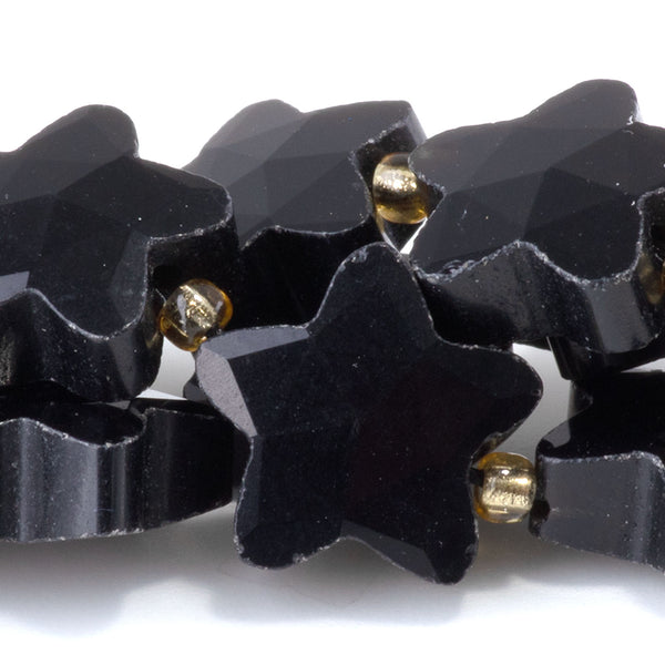 Black Obsidian 14mm Faceted Star - 15-16 Inch