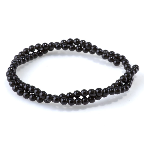 Black Obsidian 4mm Round - 15-16 Inch