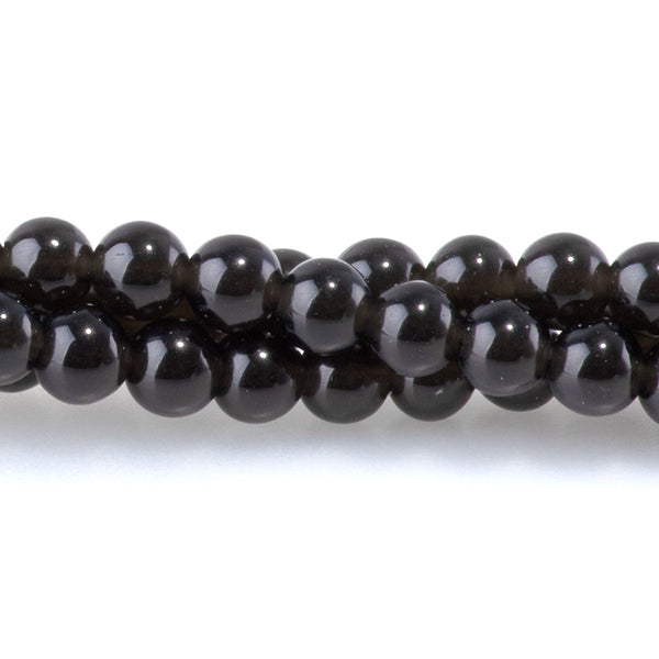 Black Obsidian 4mm Round - 15-16 Inch