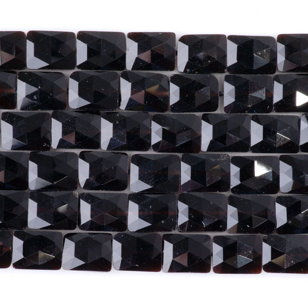 Black Obsidian 8x10mm Faceted Rectangle - 15-16 Inch
