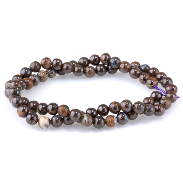 Australian Boulder Opal 6mm Round - 15-16 Inch
