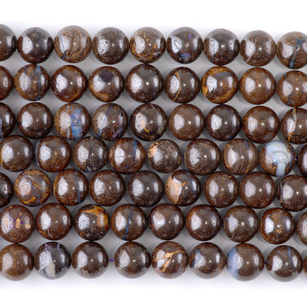 Australian Boulder Opal 8mm Round - 15-16 Inch