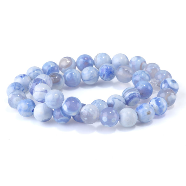 Blue Porcelain Agate  10mm Round - 15-16 Inch