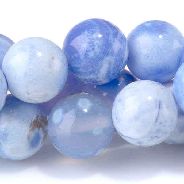 Blue Porcelain Agate  10mm Round - 15-16 Inch