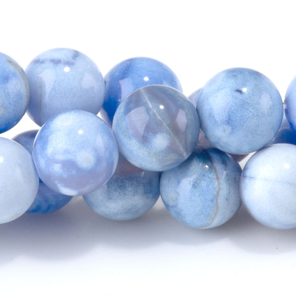 Blue Porcelain Agate 8mm Round - 15-16 Inch