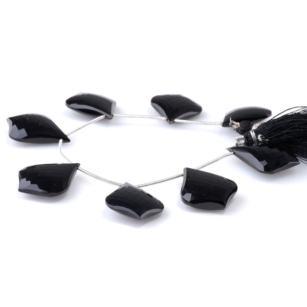 Black Spinel 22x30mm Faceted Fancy Kite - 8 Inch