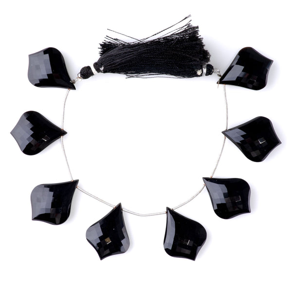 Black Spinel 22x30mm Faceted Fancy Kite - 8 Inch