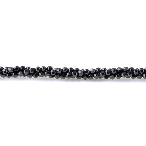 Black Spinel 4mm Faceted Lantern - 15-16 Inch