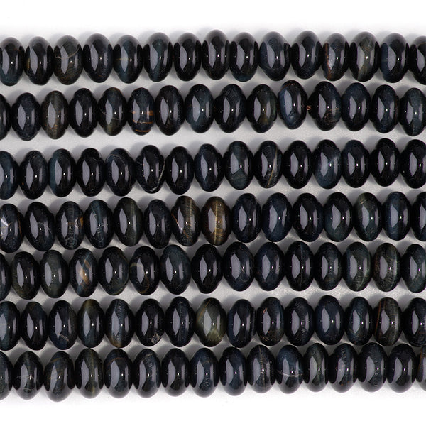 Blue Tiger Eye 5x8mm Rondelle - 15-16 Inch
