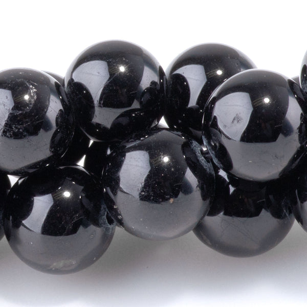 Black Tourmaline 10mm Round A Grade - 15-16 Inch