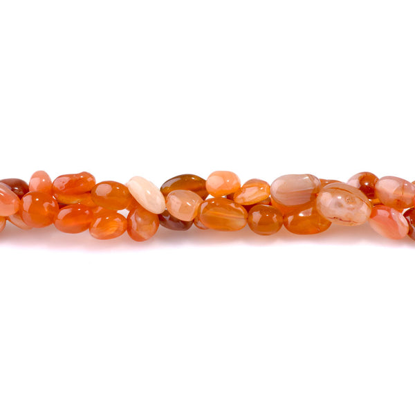 Red Botswana Agate 7x9-8x10mm Pebble - 15-16-Inch
