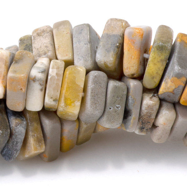 Bumble Bee 7mm Banded Irregular Square Heishi - 15-16 Inch