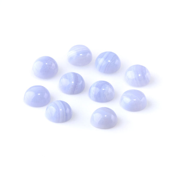 Blue Lace Agate 10mm A Grade Coin Cabochon