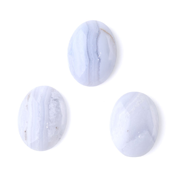 Blue Lace Agate 15x20mm A Grade Oval Cabochon
