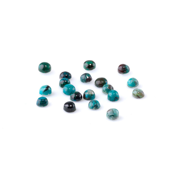 Chrysocolla 4mm Coin Cabochon