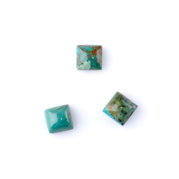 Natural Chinese Turquoise 8mm Square Cabochon