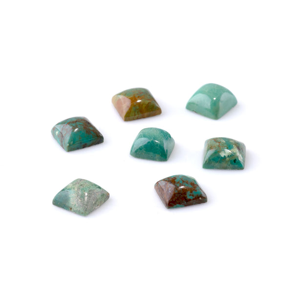 Natural Chinese Turquoise 8mm Square Cabochon