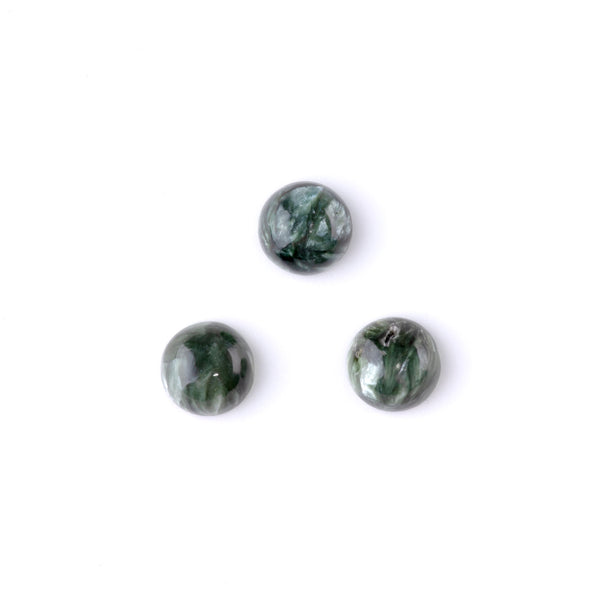 Seraphinite 10mm A Grade Coin Cabochon
