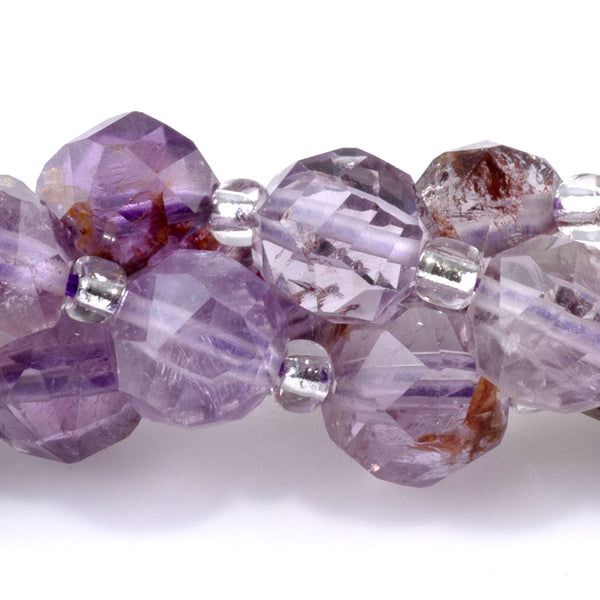 Cacoxenite 7x8mm Faceted Round Nugget - 15-16 Inch