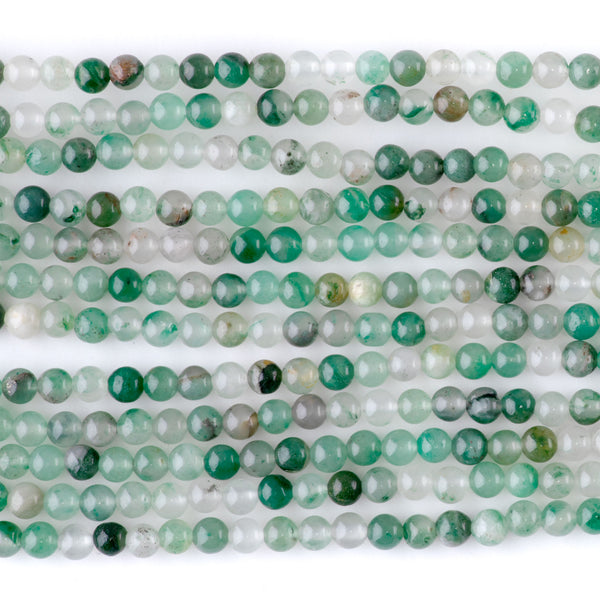 Green Chalcedony 4mm Round - 15-16 Inch