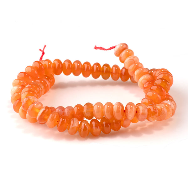 Orange Chalcedony 5x8mm Rondelle - 15-16 Inch