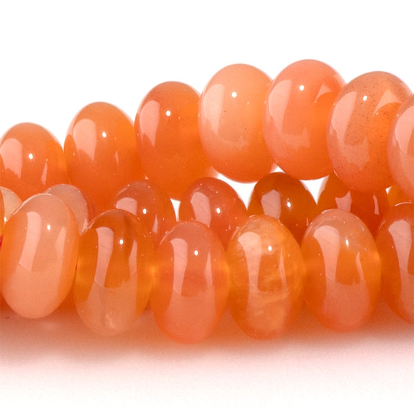 Orange Chalcedony 5x8mm Rondelle - 15-16 Inch