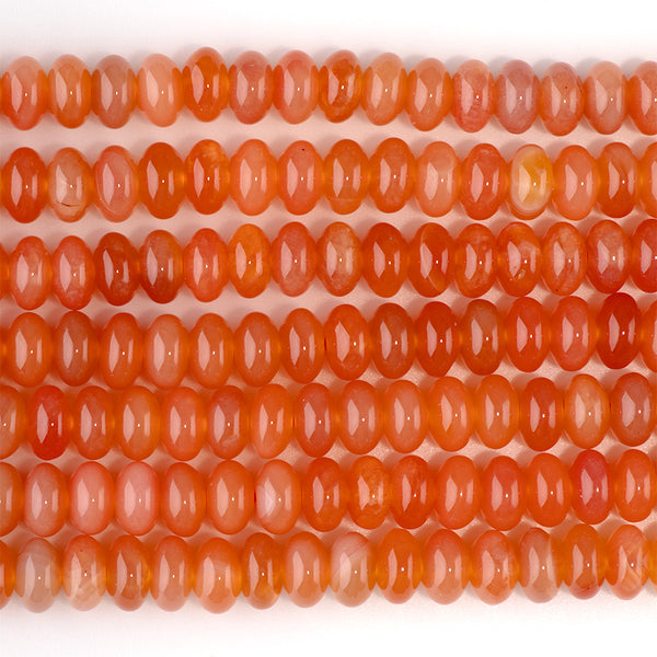 Orange Chalcedony 5x8mm Rondelle - 15-16 Inch