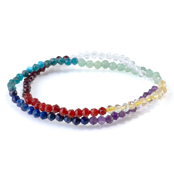 Chakra 4mm Faceted Double Heart - 15-16 Inch