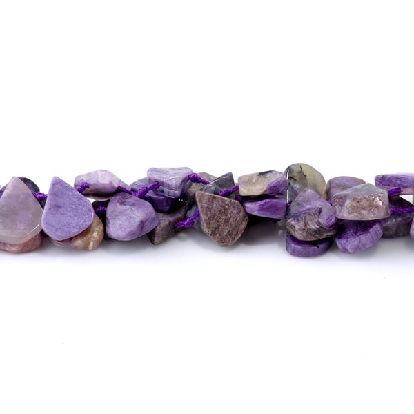 Charoite 9x13-12x16mm Top Drill Irregular Flat Drop - 15-16 Inch