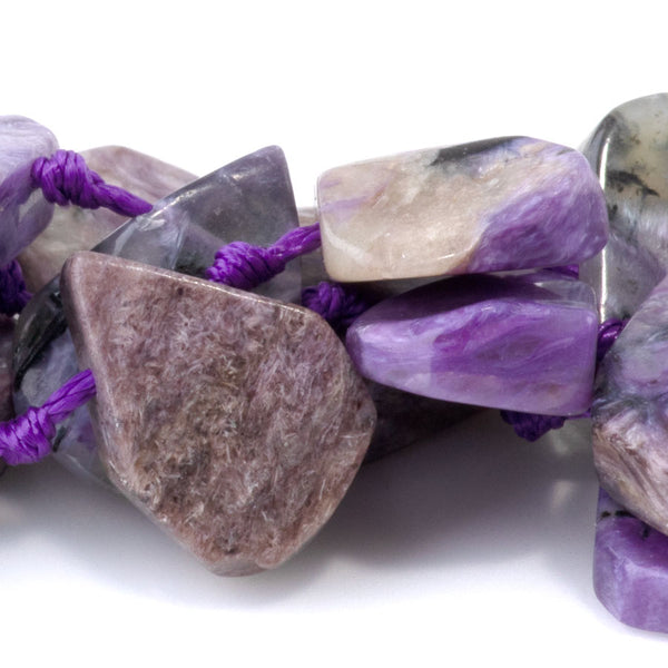 Charoite 9x13-12x16mm Top Drill Irregular Flat Drop - 15-16 Inch
