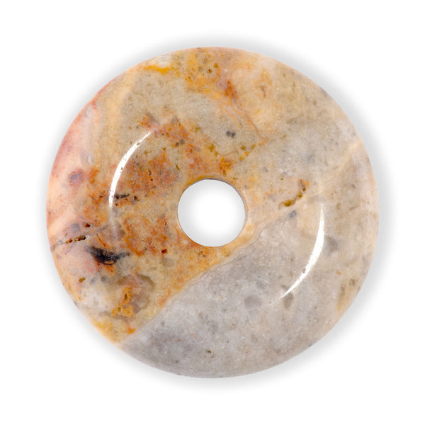 Crazy Lace Agate 40mm Donut Pendant