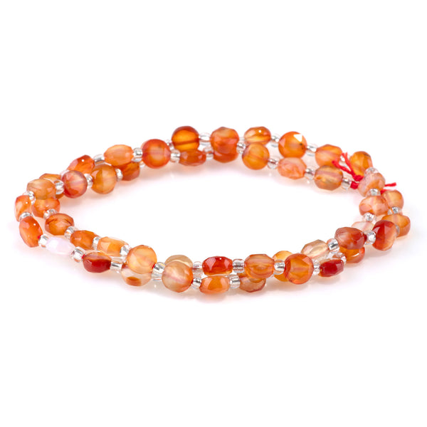 Carnelian 6mm Star Cut Coin - 15-16 Inch