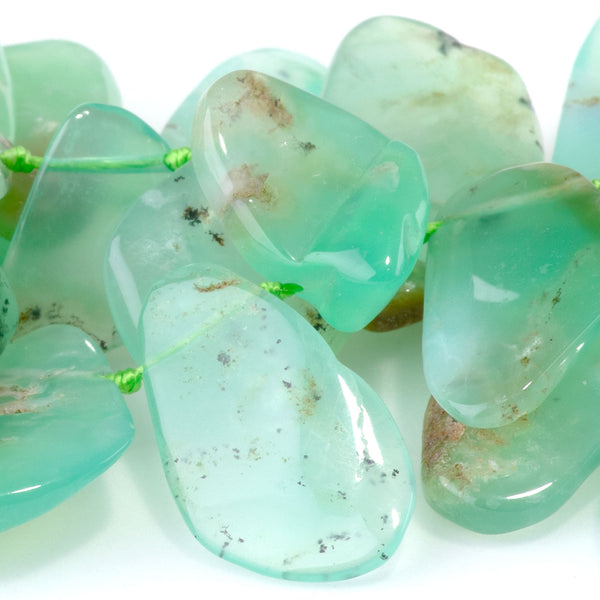 Australian Chrysoprase 8x10-15x25mm Freeform Top Drill Pear - 15-16 Inch