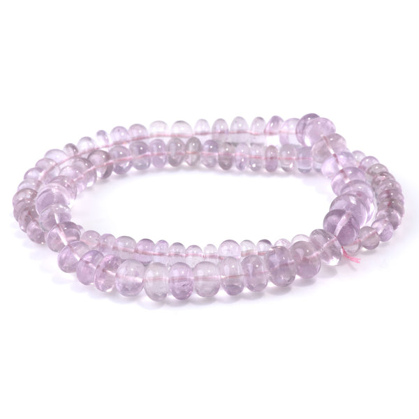 Lavender Crystal Quartz 4x6-7x10mm Graduated Irregular Rondelle - 15-16 Inch