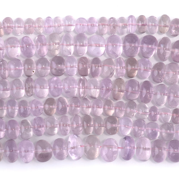 Lavender Crystal Quartz 4x6-7x10mm Graduated Irregular Rondelle - 15-16 Inch