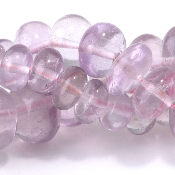Lavender Crystal Quartz 4x6-7x10mm Graduated Irregular Rondelle - 15-16 Inch