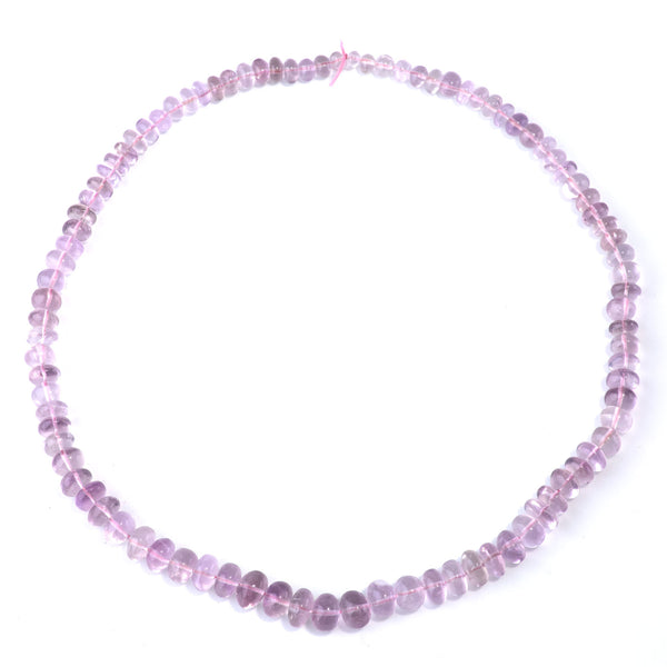 Lavender Crystal Quartz 4x6-7x10mm Graduated Irregular Rondelle - 15-16 Inch