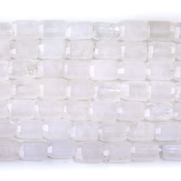 Crystal Quartz 7x10mm Faceted Tube - 15-16 Inch