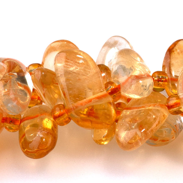 Citrine 6x12-10x20mm Free Form Dancing Drops AA Grade - 15-16 Inch