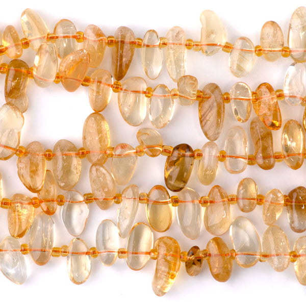 Citrine 6x12-10x20mm Free Form Dancing Drops AA Grade - 15-16 Inch