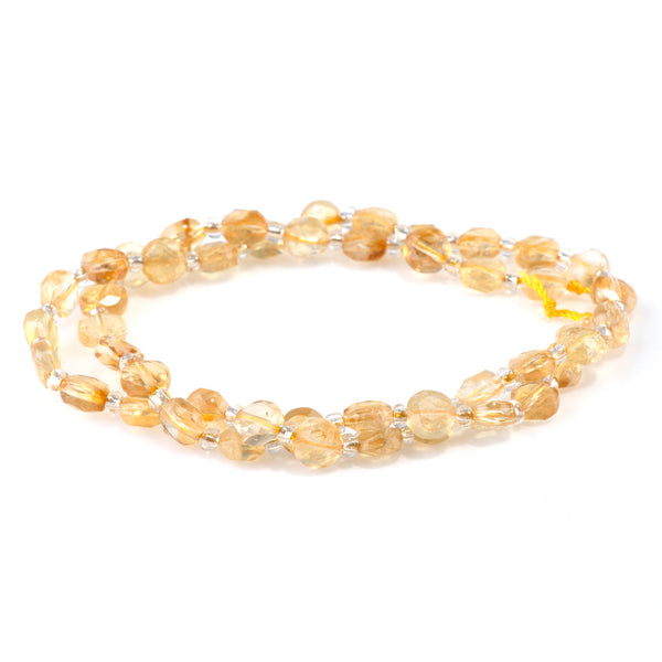 Citrine 6mm Star Cut Coin A Grade - 15-16 Inch